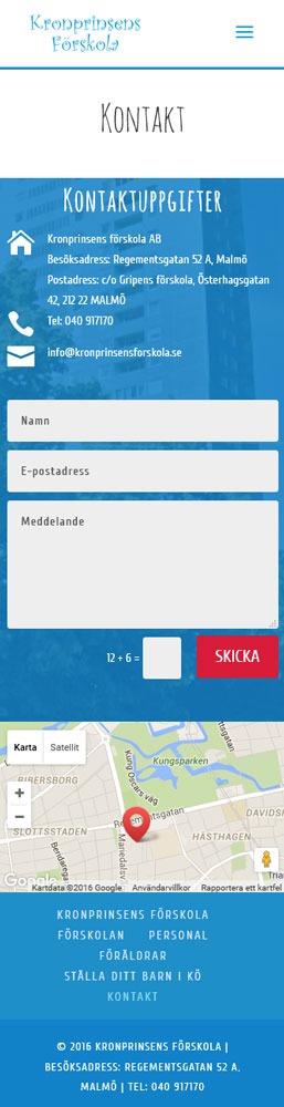 AS webstudio har byggt en ny hemsida till Kronprinsens Förskola i Malmö