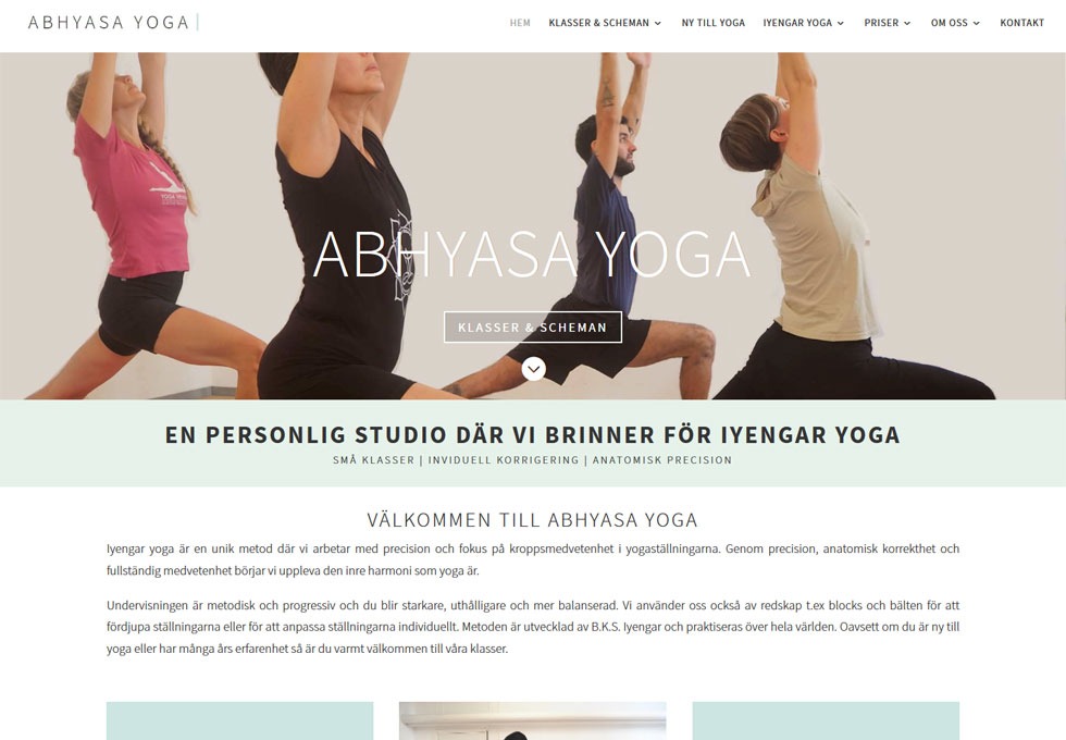 Abhyasa Yoga i Malmö har fått en ny hemsida