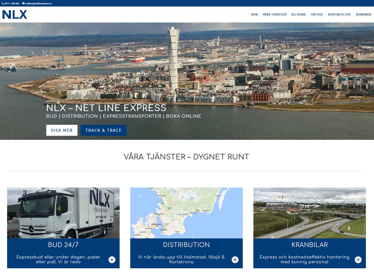 Ny hemsida till transport- och budföretag i Malmö