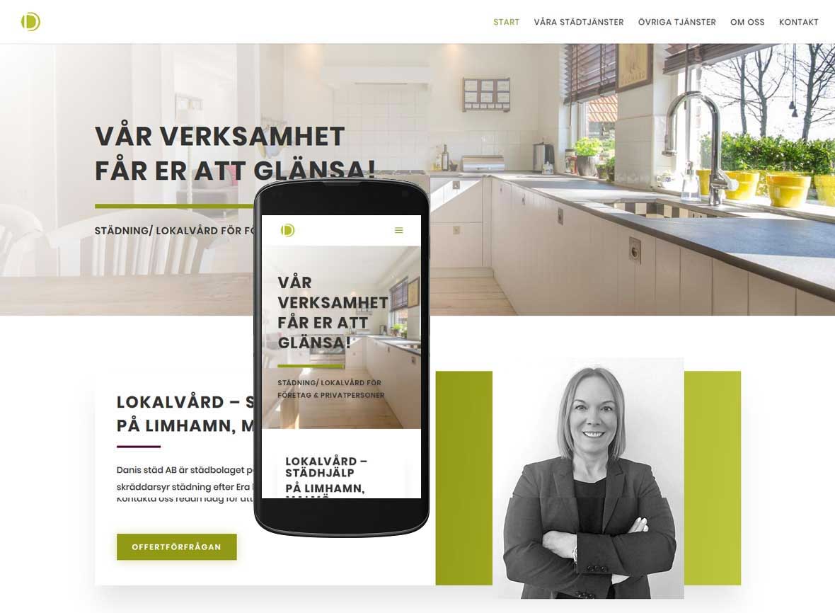 Mobilanpassad hemsida till städföretag på Limhamn