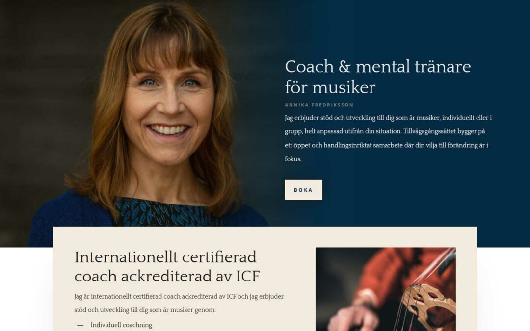 Coach för musiker har fått en ny hemsida