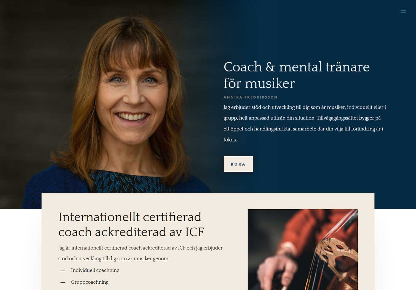 AS webstudio har byggt en ny hemsida till en coach