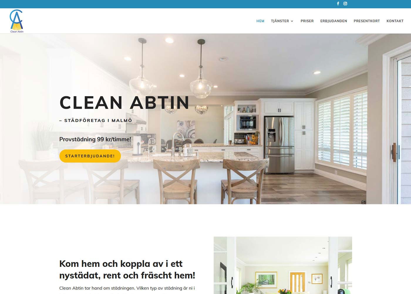 Ny hemsida med "clean" design