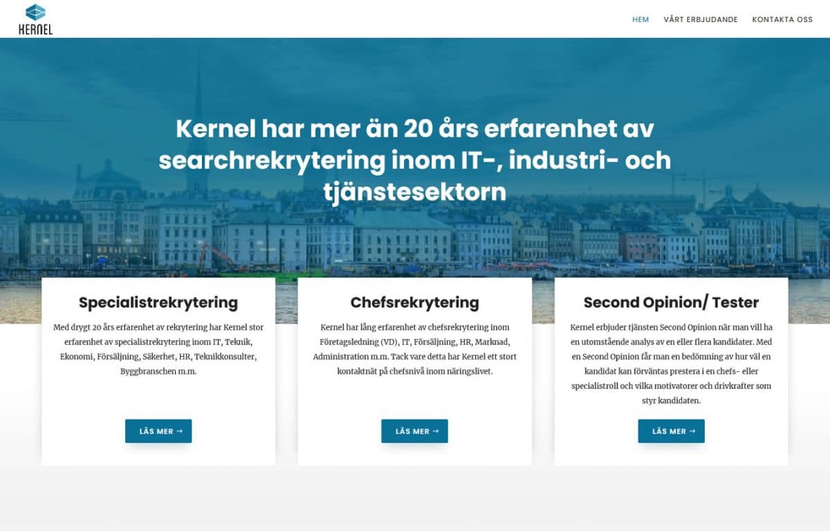 Ny hemsida till rekryteringsföretag i Stockholm