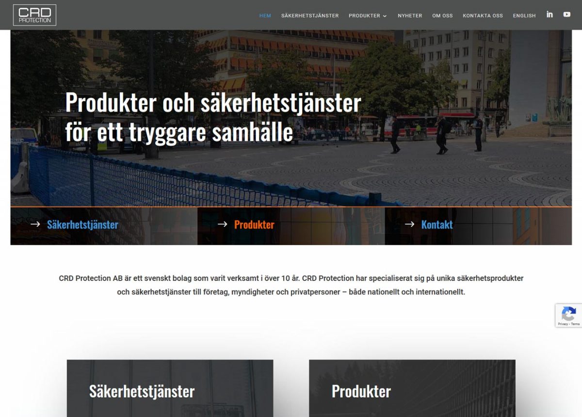 Redesign av hemsida för säkerhetsföretag i Umeå