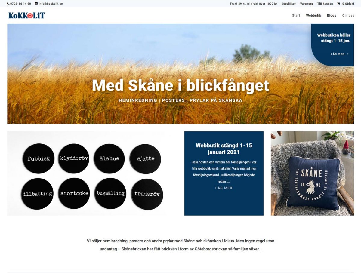 Redesign av webbutik på Limhamn i Malmö