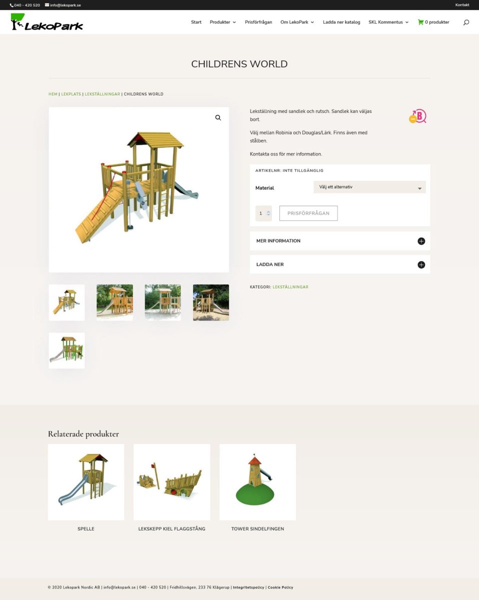 Hemsida - som en katalog med produkter, AS webstudio